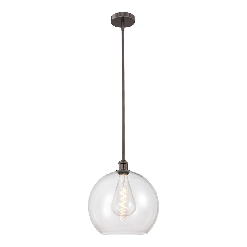 Innovations Athens 14in 1-Light Pendant | Industrial Oil Rubbed Bronze Steel and Clear Glass | Kitchen Island & Dining Room | Model 616-1S-OB-G122-14