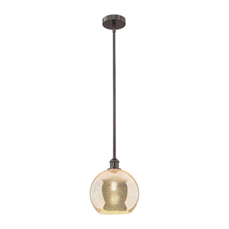 Innovations Athens 10in 1-Light Mini Pendant | Industrial Oil Rubbed Bronze Steel and Mercury Glass | Kitchen Island & Dining | Model 616-1S-OB-G128-10