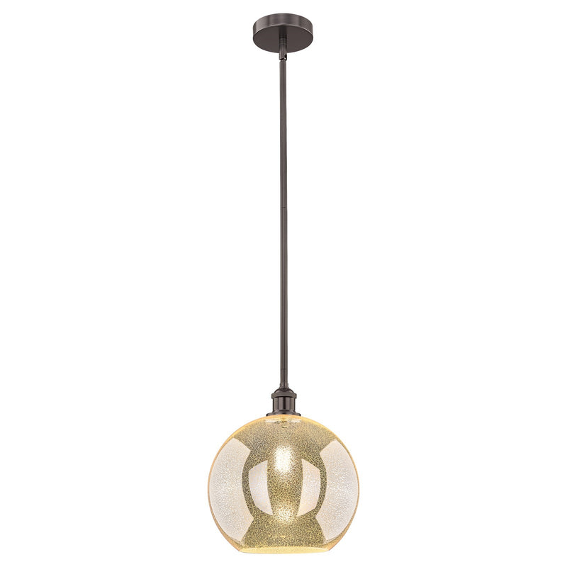 Innovations Athens 12in 1-Light Mini Pendant | Industrial Oil Rubbed Bronze Steel and Mercury Glass | Kitchen Island & Dining | Model 616-1S-OB-G128-12