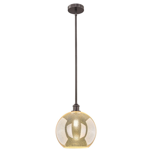 Innovations Athens 12in 1-Light Mini Pendant | Industrial Oil Rubbed Bronze Steel and Mercury Glass | Kitchen Island & Dining | Model 616-1S-OB-G128-12