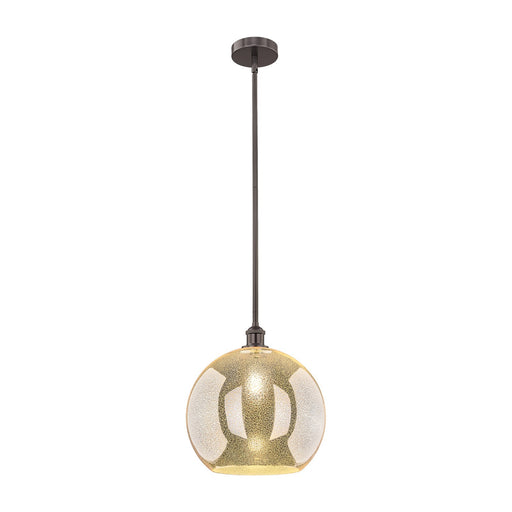 Innovations Athens 14in 1-Light Pendant | Industrial Oil Rubbed Bronze Steel and Mercury Glass | Kitchen Island & Dining Room | Model 616-1S-OB-G128-14