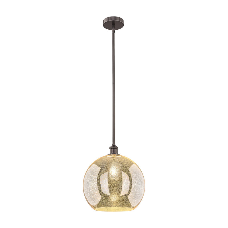 Innovations Athens 14in 1-Light Pendant | Industrial Oil Rubbed Bronze Steel and Mercury Glass | Kitchen Island & Dining Room | Model 616-1S-OB-G128-14