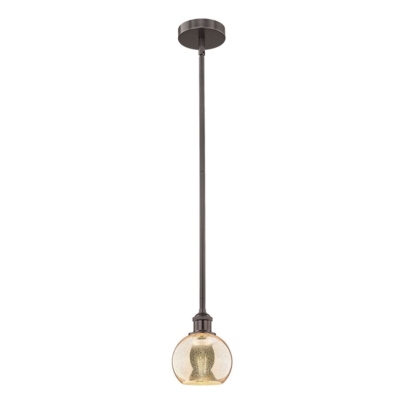 Innovations Athens 6in 1-Light Mini Pendant | Industrial Oil Rubbed Bronze Steel and Mercury Glass | Kitchen Island & Dining Room | Model 616-1S-OB-G128-6