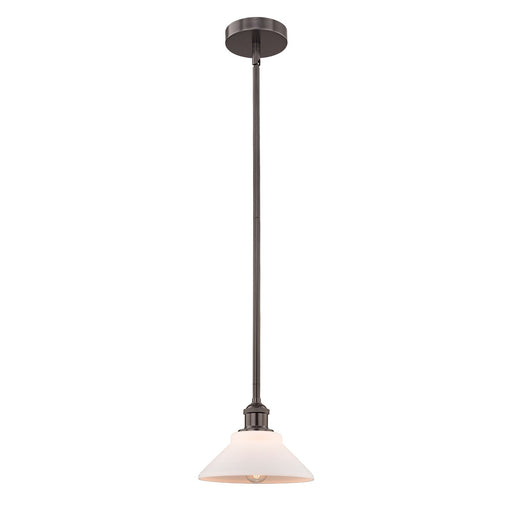 Innovations Orwell 8in 1-Light Mini Pendant | Industrial Oil Rubbed Bronze Steel and Matte White Glass | Kitchen Island & | Model 616-1S-OB-G131-LED