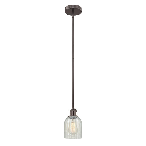 Innovations Caledonia 5in 1-Light Mini Pendant | Industrial Oil Rubbed Bronze Steel and Mouchette Glass | Kitchen Island & | Model 616-1S-OB-G2511-LED