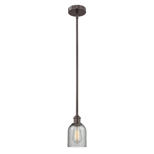 Innovations Caledonia 5in 1-Light Mini Pendant | Industrial Oil Rubbed Bronze Steel and Charcoal Glass | Kitchen Island & | Model 616-1S-OB-G257-LED
