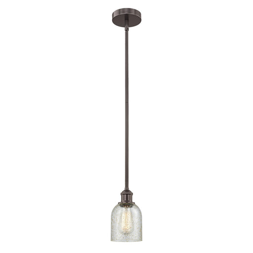 Innovations Caledonia 5in 1-Light Mini Pendant | Industrial Oil Rubbed Bronze Steel and Mica Glass | Kitchen Island & Dining Room | Model 616-1S-OB-G259