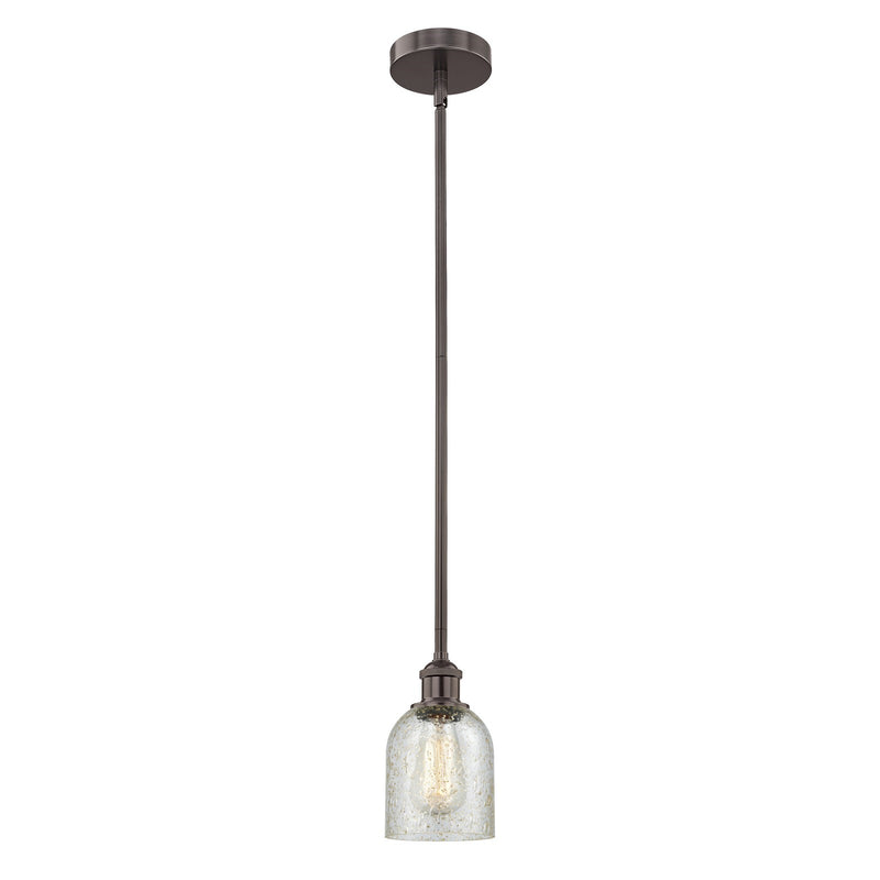 Innovations Caledonia 5in 1-Light Mini Pendant | Industrial Oil Rubbed Bronze Steel and Mica Glass | Kitchen Island & Dining Room | Model 616-1S-OB-G259