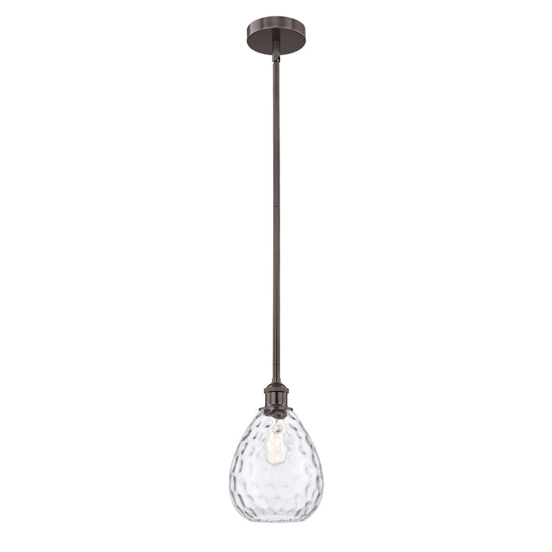 Innovations Waverly 8in 1-Light Mini Pendant | Industrial Oil Rubbed Bronze Steel and Clear Glass | Kitchen Island & Dining Room | Model 616-1S-OB-G372
