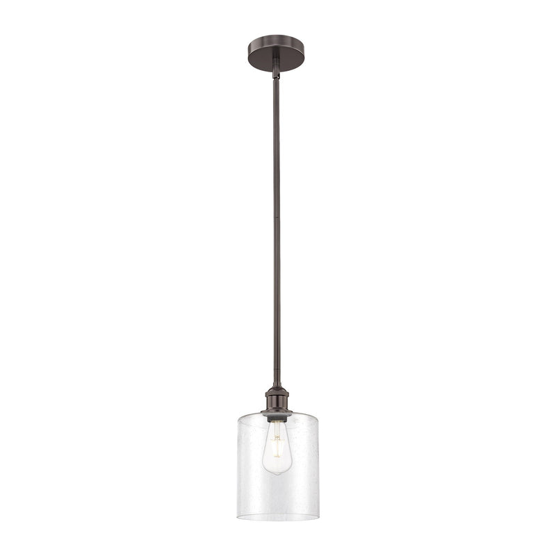 Innovations Paladin 7in 1-Light Mini Pendant | Farmhouse Oil Rubbed Bronze Steel and Seedy Glass | Kitchen Island & Dining Room | Model 616-1S-OB-G4424-7