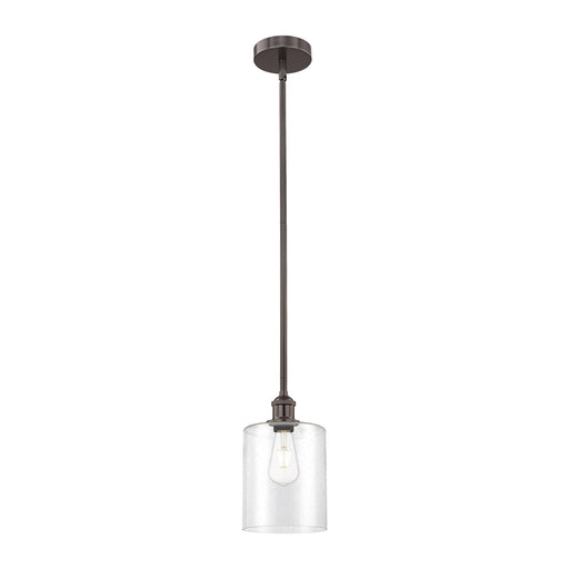 Innovations Paladin 7in 1-Light Mini Pendant | Farmhouse Oil Rubbed Bronze Steel and Seedy Glass | Kitchen Island & Dining Room | Model 616-1S-OB-G4424-7