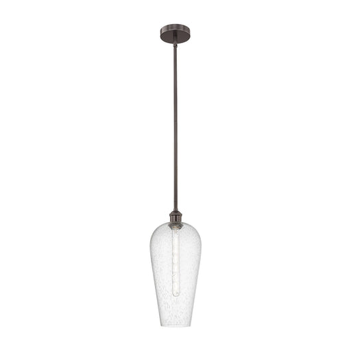 Innovations Chelsea 8in 1-Light Mini Pendant | Industrial Oil Rubbed Bronze Steel and Seedy Glass | Kitchen Island & Dining | Model 616-1S-OB-G456-8SDY