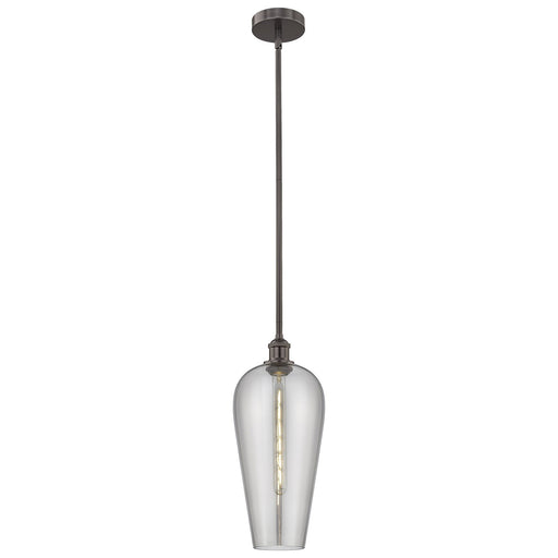 Innovations Chelsea 8in 1-Light Mini Pendant | Industrial Oil Rubbed Bronze Steel and Light Smoke Glass | Kitchen Island & | Model 616-1S-OB-G456-8SM