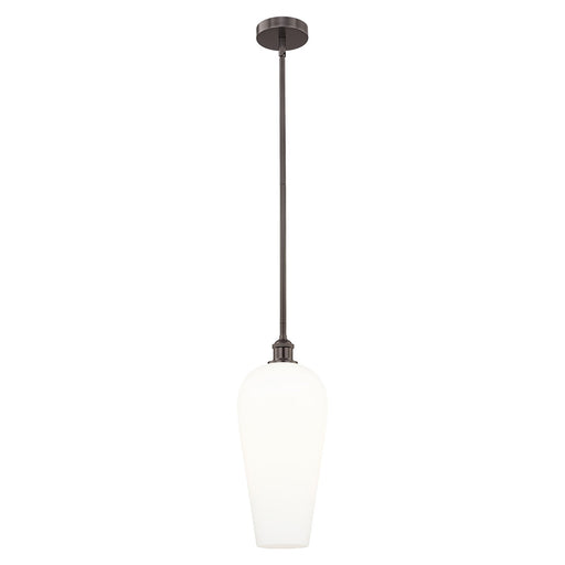 Innovations Chelsea 8in 1-Light Mini Pendant | Industrial Oil Rubbed Bronze Steel and White Glass | Kitchen Island & Dining | Model 616-1S-OB-G456-8WH