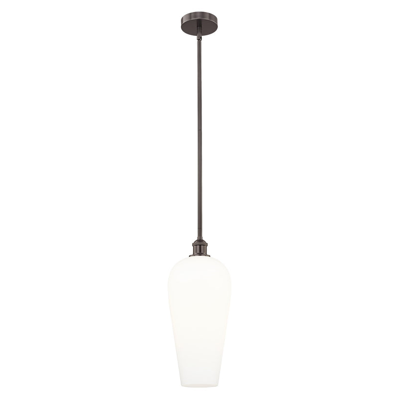 Innovations Chelsea 8in 1-Light Mini Pendant | Industrial Oil Rubbed Bronze Steel and White Glass | Kitchen Island & Dining | Model 616-1S-OB-G456-8WH