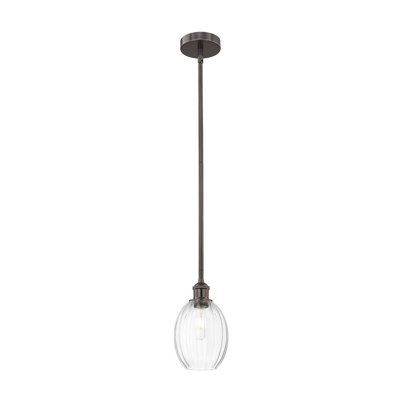 Innovations Preston Bulb 6.25in 1-Light Mini Pendant | Industrial Oil Rubbed Bronze Steel and Clear Glass | Kitchen Island & | Model 616-1S-OB-G459-6CL