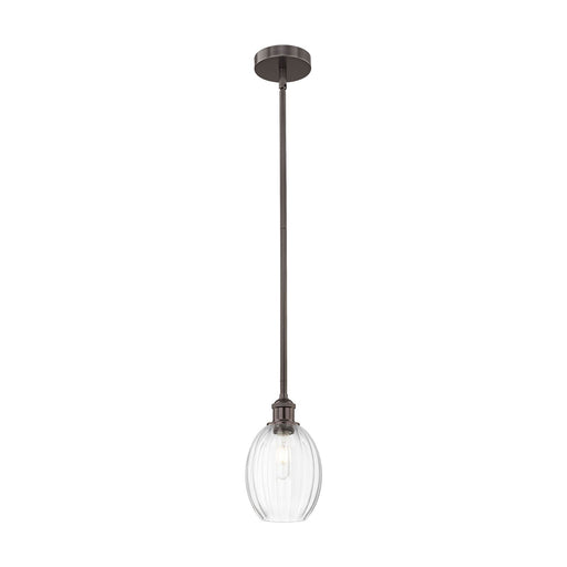 Innovations Preston Bulb 6.25in 1-Light Mini Pendant | Industrial Oil Rubbed Bronze Steel and Clear Glass | Kitchen Island & | Model 616-1S-OB-G459-6CL