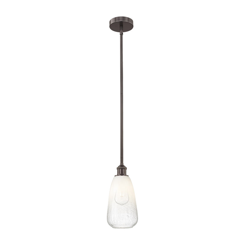 Innovations Brookhaven Almond 6in 1-Light Mini Pendant | Industrial Oil Rubbed Bronze Steel and Opal Glass | Kitchen Island & | Model 616-1S-OB-G480-6OP