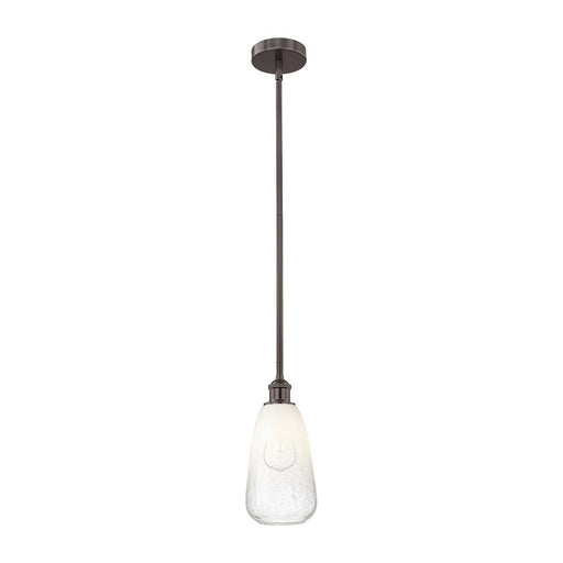 Innovations Brookhaven Almond 6in 1-Light Mini Pendant | Industrial Oil Rubbed Bronze Steel and Opal Glass | Kitchen Island & | Model 616-1S-OB-G480-6OP