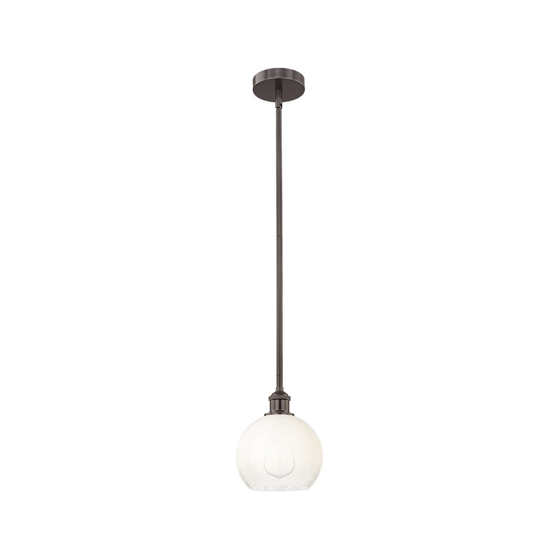 Innovations Brookhaven Globe 8in 1-Light Mini Pendant | Industrial Oil Rubbed Bronze and Opal Glass | Kitchen Island & Dining | Model 616-1S-OB-G483-8OP