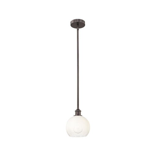 Innovations Brookhaven Globe 8in 1-Light Mini Pendant | Industrial Oil Rubbed Bronze and Opal Glass | Kitchen Island & Dining | Model 616-1S-OB-G483-8OP