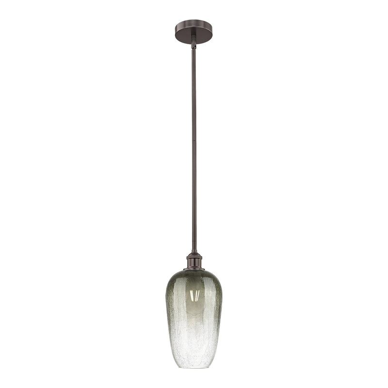 Innovations Brookhaven Flute 7in 1-Light Mini Pendant | Industrial Oil Rubbed Bronze Steel and Slate Glass | Kitchen Island & | Model 616-1S-OB-G484-7SL