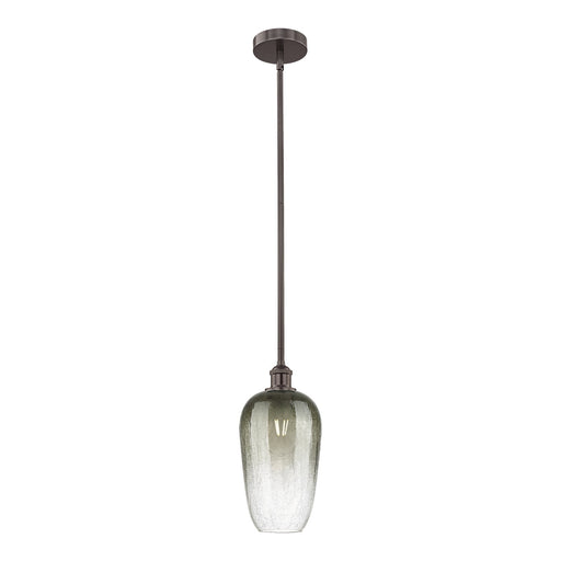Innovations Brookhaven Flute 7in 1-Light Mini Pendant | Industrial Oil Rubbed Bronze Steel and Slate Glass | Kitchen Island & | Model 616-1S-OB-G484-7SL