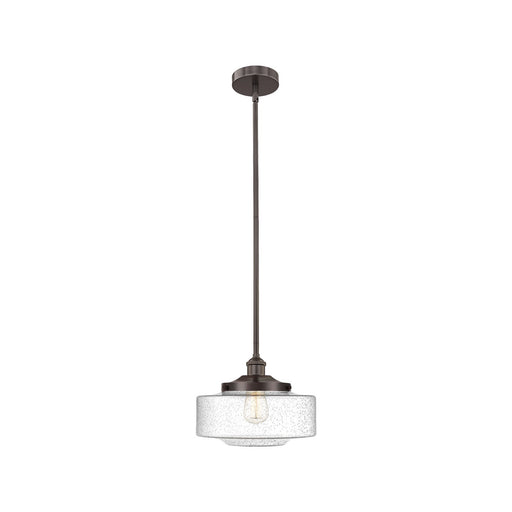 Innovations Bridgeton 12in 1-Light Mini Pendant | Traditional Oil Rubbed Bronze Steel and Seedy Glass | Kitchen Island & Dining | Model 616-1S-OB-G694-12