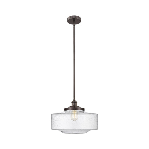 Innovations Bridgeton 16in 1-Light Mini Pendant | Traditional Oil Rubbed Bronze Steel and Seedy Glass | Kitchen Island & Dining | Model 616-1S-OB-G694-16
