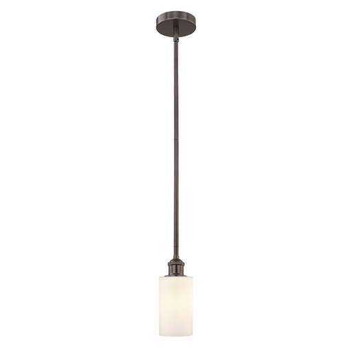 Innovations Clymer 1-Light Mini Pendant | Oil Rubbed Bronze Steel and Matte White Glass | Kitchen Island & Dining Room | 3.88 x | Model 616-1S-OB-G801
