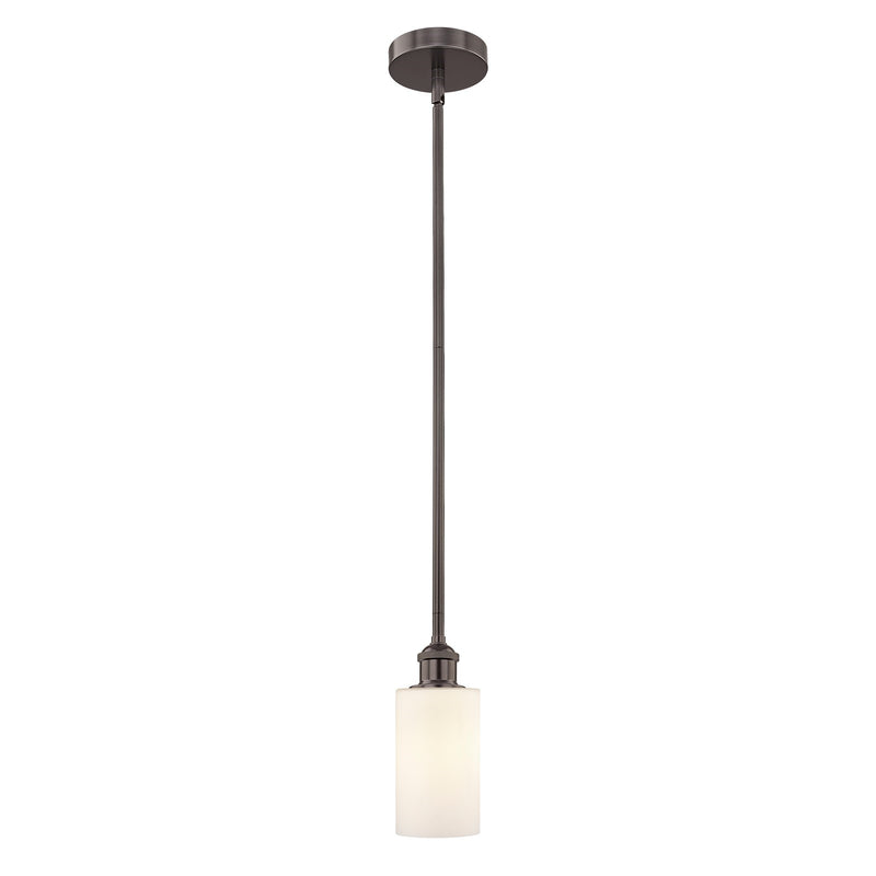 Innovations Clymer 1-Light Mini Pendant | Oil Rubbed Bronze Steel and Matte White Glass | Kitchen Island & Dining Room | 3.88 x | Model 616-1S-OB-G801