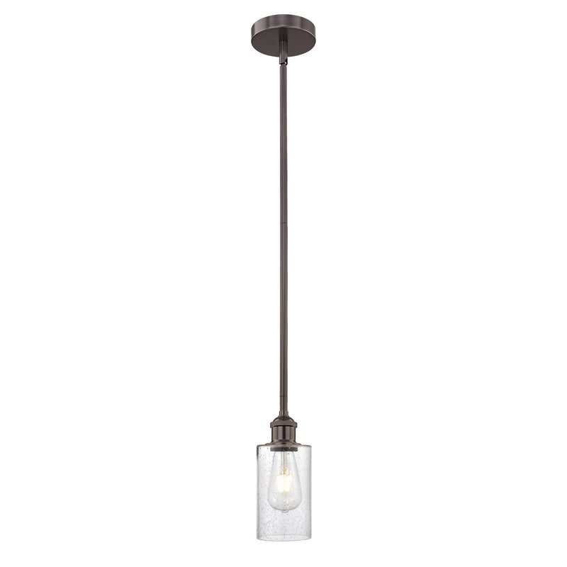 Innovations Clymer 4in 1-Light Mini Pendant | Art Nouveau Oil Rubbed Bronze Steel and Seedy Glass | Kitchen Island & Dining Room | Model 616-1S-OB-G804