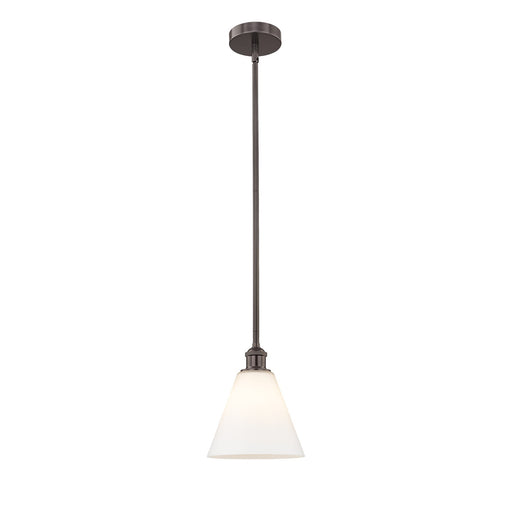 Innovations Berkshire 8in 1-Light Mini Pendant | Industrial Oil Rubbed Bronze Steel and Matte White Glass | Kitchen Island & | Model 616-1S-OB-GBC-81-LED
