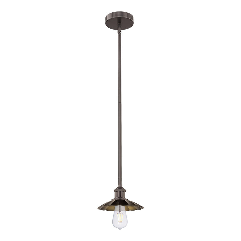 Innovations Scallop 7.5in 1-Light Mini Pendant | Traditional Industrial Oil Rubbed Bronze Steel and Cast Brass with Metal Shade | Model 616-1S-OB-M17-OB