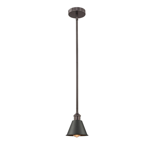 Innovations Lighting Smithfield 7in 1-Light Mini Pendant | Industrial Farmhouse Oil Rubbed Bronze Steel and Metal Shade | Kitchen | Model 616-1S-OB-M8