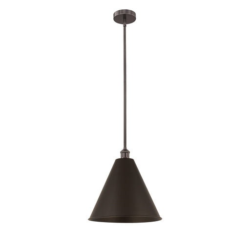 Innovations Berkshire 16in 1-Light Mini Pendant | Industrial Oil Rubbed Bronze Steel and Cast Brass Metal Shade | Kitchen | Model 616-1S-OB-MBC-16-OB-LED