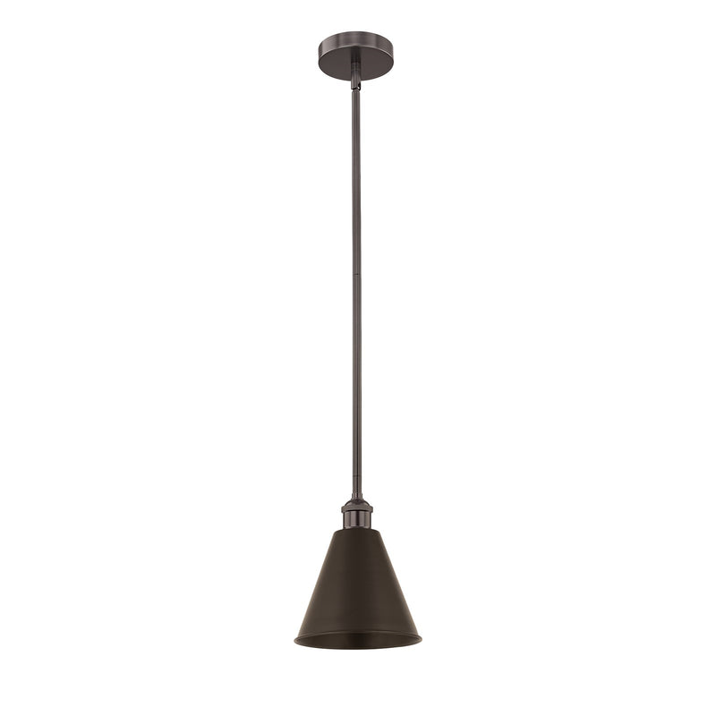 Innovations Berkshire 8in 1-Light Mini Pendant | Industrial Oil Rubbed Bronze Steel and Cast Brass Metal Shade | Kitchen | Model 616-1S-OB-MBC-8-OB-LED