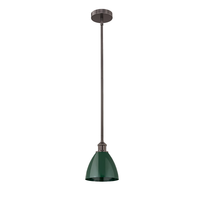 Innovations Plymouth 7.5in 1-Light Mini Pendant | Industrial Oil Rubbed Bronze and Matte Green Metal | Kitchen Island & | Model 616-1S-OB-MBD-75-GR-LED
