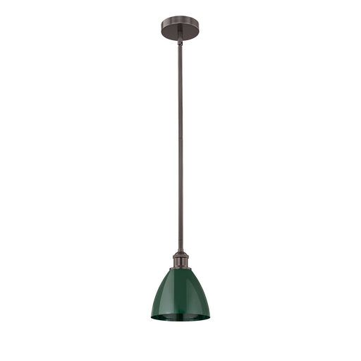 Innovations Plymouth 7.5in 1-Light Mini Pendant | Industrial Oil Rubbed Bronze and Matte Green Metal | Kitchen Island & | Model 616-1S-OB-MBD-75-GR-LED