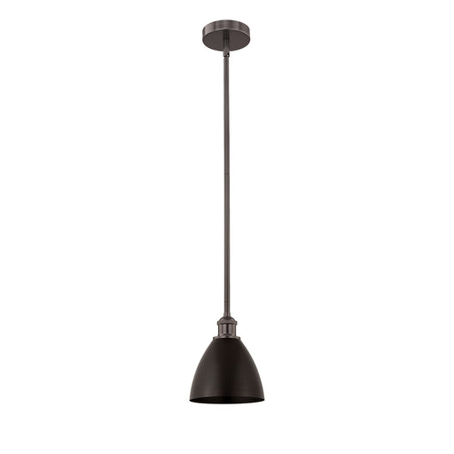 Innovations Bristol 8in 1-Light Mini Pendant | Industrial Oil Rubbed Bronze Steel and Cast Brass | Kitchen Island & Dining | Model 616-1S-OB-MBD-75-OB-LED
