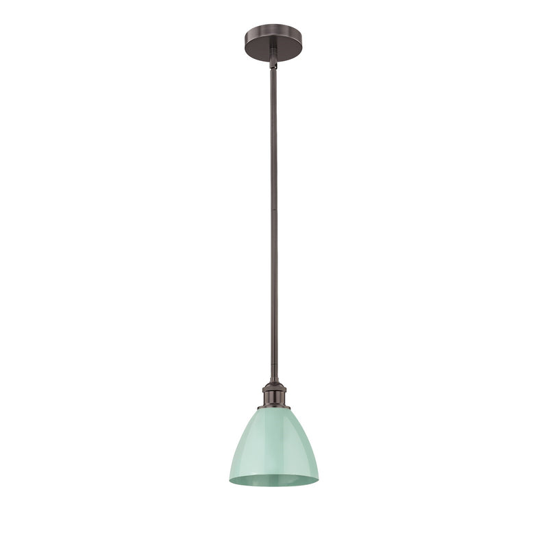 Innovations Plymouth 7.5in 1-Light Mini Pendant | Industrial Oil Rubbed Bronze Steel and Matte Seafoam Metal | Kitchen Island | Model 616-1S-OB-MBD-75-SF
