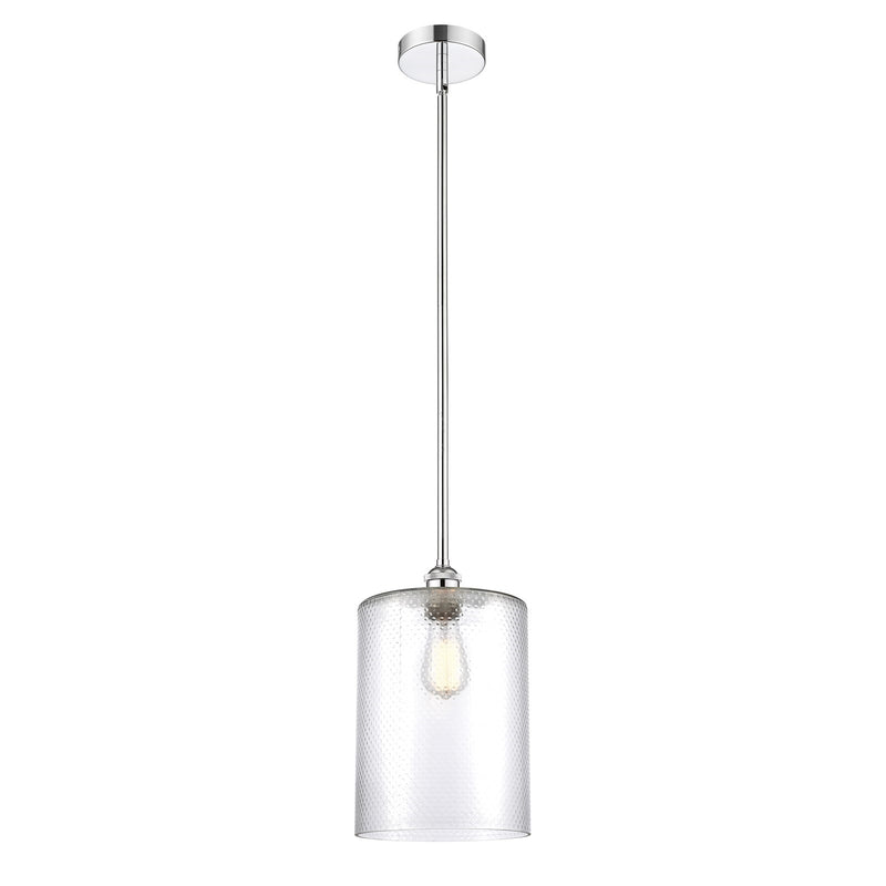 Innovations Cobbleskill 9in 1-Light Mini Pendant | Industrial Polished Chrome Steel and Clear Glass | Kitchen Island & Dining | Model 616-1S-PC-G112-L-LED