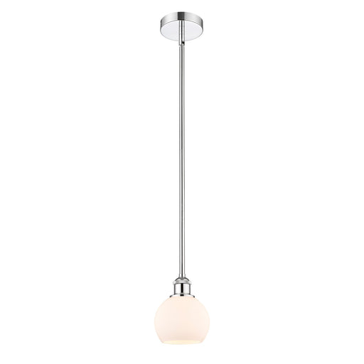 Innovations Athens 6in 1-Light Mini Pendant | Industrial Polished Chrome Steel and Matte White Glass | Kitchen Island & | Model 616-1S-PC-G121-6-LED