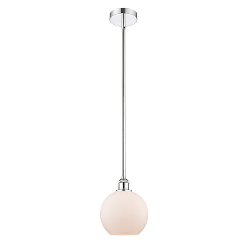 Innovations Athens 8in 1-Light Mini Pendant | Industrial Polished Chrome and Matte White Frosted Glass | Kitchen Island & Dining | Model 616-1S-PC-G121-8