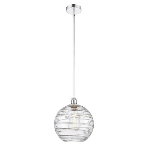 Innovations Athens Deco Swirl 12in 1-Light Mini Pendant | Industrial Polished Chrome and Clear Deco Swirl Glass | Kitchen | Model 616-1S-PC-G1213-12CL