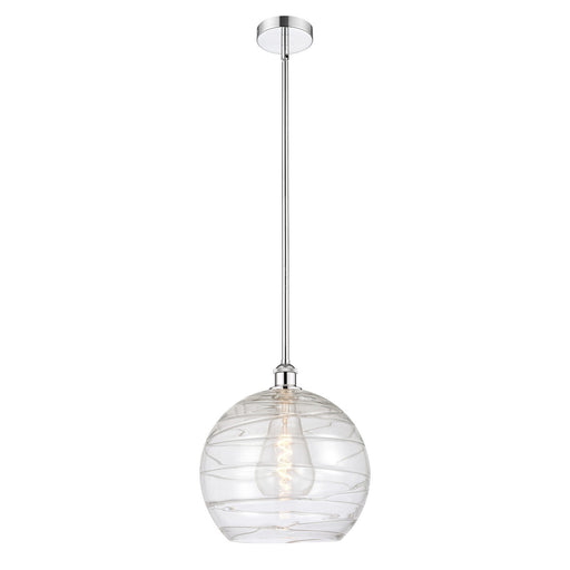 Innovations Athens Deco Swirl 14in 1-Light Mini Pendant | Industrial Polished Chrome Steel and Clear Glass | Kitchen Island & | Model 616-1S-PC-G1213-14CL