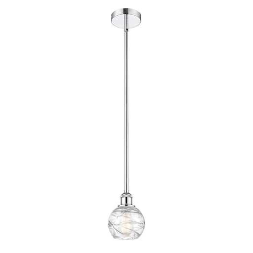 Innovations Athens Deco Swirl 6in 1-Light Mini Pendant | Industrial Polished Chrome Steel and Clear Deco Swirl Glass | Kitchen | Model 616-1S-PC-G1213-6CL