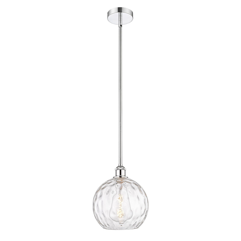 Innovations Athens Water Glass 10in 1-Light Mini Pendant | Industrial Polished Chrome and Clear Water Glass | Kitchen | Model 616-1S-PC-G1215-10-LED