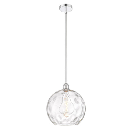 Innovations Athens Water Glass 13in 1-Light Pendant | Industrial Polished Chrome Steel and Clear Glass | Kitchen Island & | Model 616-1S-PC-G1215-14-LED