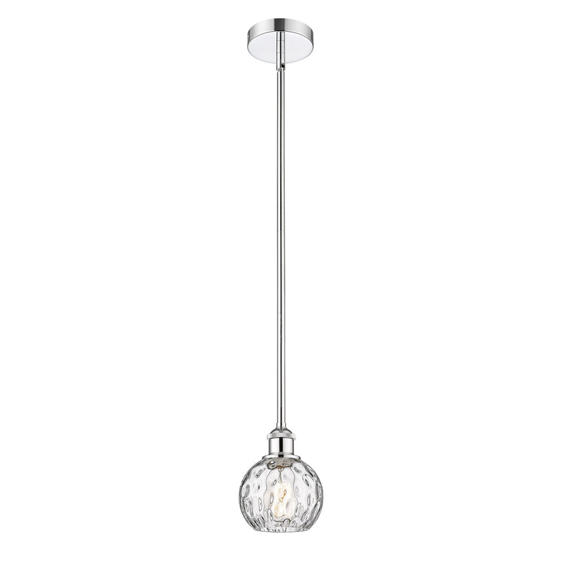 Innovations Athens Water Glass 6in 1-Light Mini Pendant | Industrial Polished Chrome and Clear Glass | Kitchen Island & | Model 616-1S-PC-G1215-6-LED